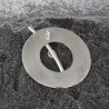 Kreis-Anhänger in Silber mit geschwungener Diagonale und Onyx